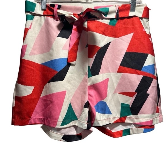 Lili Sidonio Short Geo Printed Funky Multicolor Broken Glass Pattern. NWT Large - Picture 4 of 16